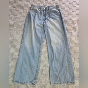 Simple Society Women Wide Leg Jeans High Rise Blue Denim Size 13/31